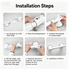 45cm Grip Suction Handle Shower Tub Bathroom Cups Bath Door Handle Max Load 50kg