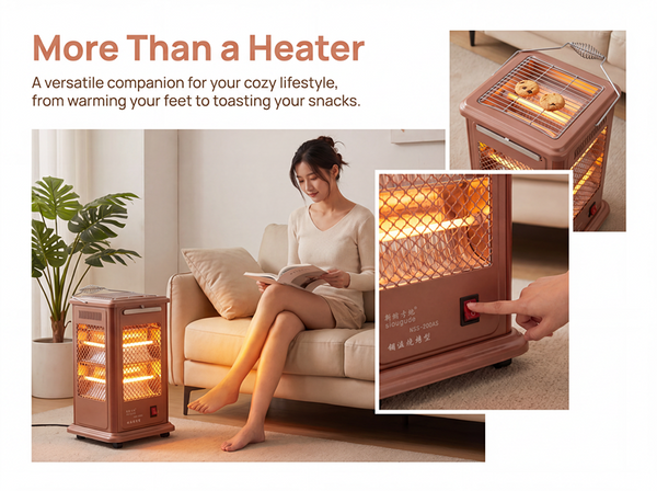 2000W Electric Space Heater Fast Quiet Heating for Bedroom Office Top BBQ Grill