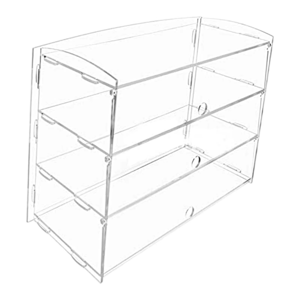 2/3 Tier Acrylic Display Case for Collectibles Figures Cupcake Dustproof Cabinet