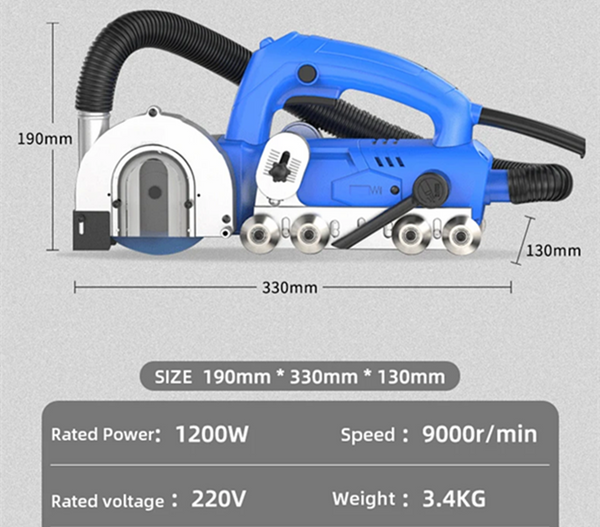 1200W Electric Seam Cleaner Seam Porcelain Floor Tile Seam Cleaner Slotting Tool