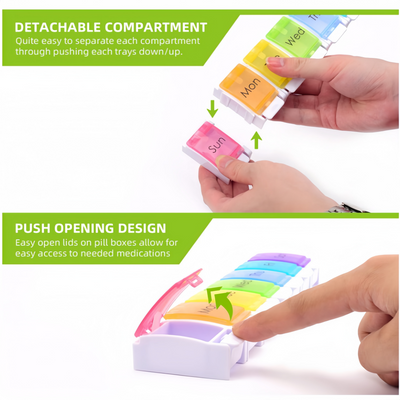 7 Day Weekly Pill Box Medicine Tablet Dispenser Organiser Storage Case Container