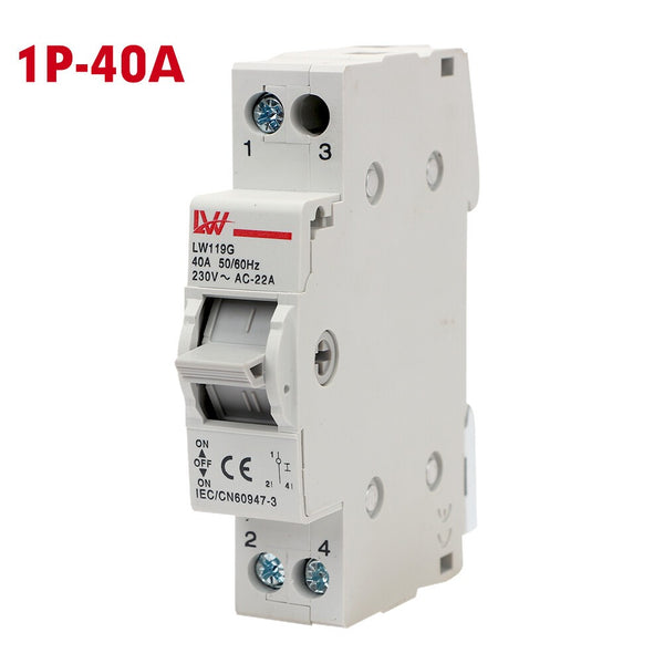 Transfer Switch Din Rail Modular Changeover Switch Interlock Circuit Breaker 1P