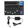 7 Channel Bluetooth Mixer DJ Live Studio Audio Mixer USB Console Amplifier AUX