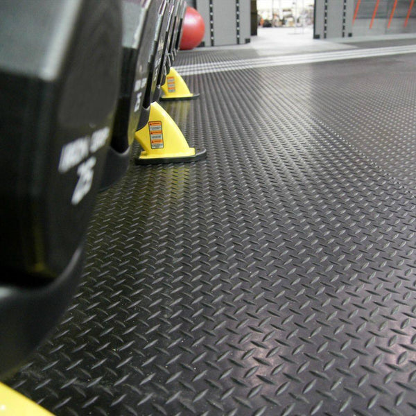 Diamond-Plate Rubber Flooring Roll 3mm Thick Garage Floor Mat 1*5M Anti-Slip
