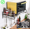 Wall Mounted Microwave Shelf Oven Deck with Hooks Stainless Steel Oven Organizer