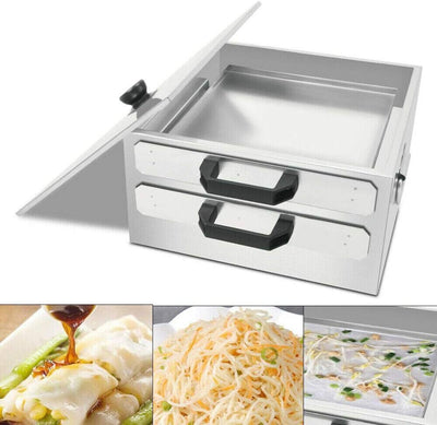 Cantonese Rice Noodle Rolls Machine,Double-layer Steamer Vermicelli Roll Steamer
