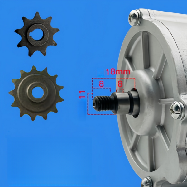 12V 250W Reversible Geared Motor with 9 Tooth Bicycle Speed Reduction Motor