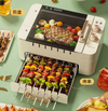 1000W Smokeless BBQ Grill Stove Auto Rotating Skewers Barbecue Grill Baking Pan