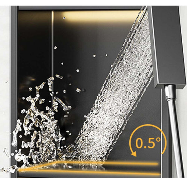 Stainless Steel Shower Niche 320x320mm Singel Shelf Wall-inserted Niche w/ Light