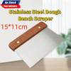 Dough Bench Scraper Stainless Steel Wooden Handle Cake Slicer Pastry Cutter AU