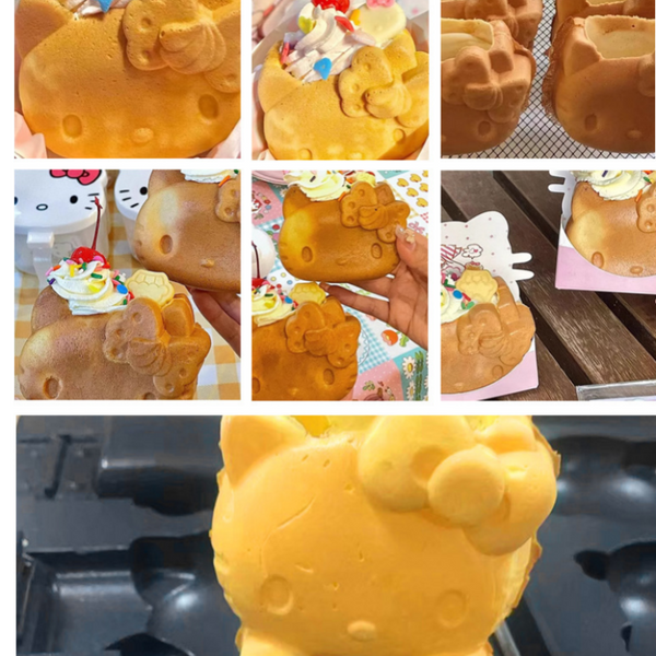 Kitten Shaped Waffle Maker Open Mouth Ice Cream Maker Taiyaki Machine AUPLUG