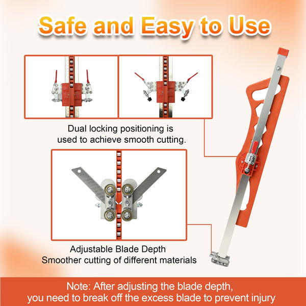 Foldable Drywall Cutter Drywall Cutting Tool Dual-Scale Gypsum Board Cutter