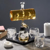 Whiskey Decanter Set with 4 Whisky Glasses 1000ml Ship Sails Set for Home Bar AU