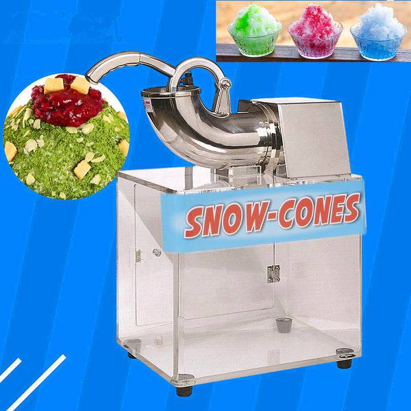 200W Electric Ice Shaver Machine Snow Cone Machine  Acrylic Crushed Ice Maker