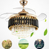 Crystal Chandelier with Fan Remote Control Dimmable 6-Speed 42" Ceiling Fan Lamp