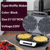 Electric Waffle Maker 10 Heart Shaped Waffles Nonstick Baker Breakfast Snacks