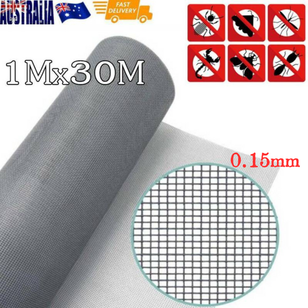 30M Roll Insect Screen Mesh Window Fly Screen Net Stainless Steel 1.1mm Hole AUS