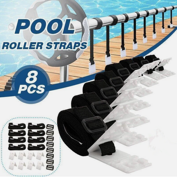 Aqua Buddy Pool Cover Roller Attachment Straps Kit 8PCS for Swimming Solar Pool