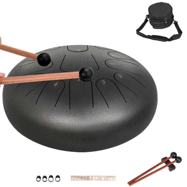 Rain Drum Steel Tongue Drum 12inch 15 Notes Musical Instruments Handpan Drum