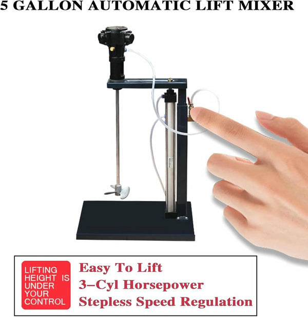 5 Gallon Pneumatic Paint Mixer Air Agitator for Viscous Liquid Ink Dye Chemicals