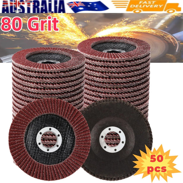 50PCS 125mm 80 Grit Flap Discs Zirconia Grinding Sanding Wheel For Angle Grinder