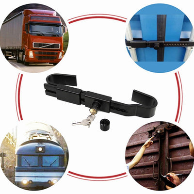 Shipping Container Lock Adjustable Steel Cargo Trailer Lock with 2 Keys & Cover