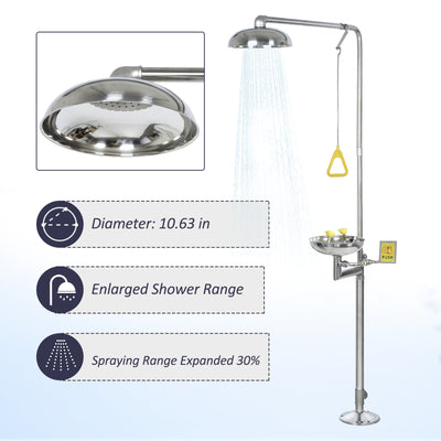 2 In 1 Emergency Eye Wash Shower Station Combination Washer Station First Aid