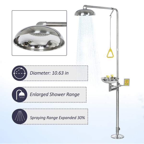 2 In 1 Emergency Eye Wash Shower Station Combination Washer Station First Aid