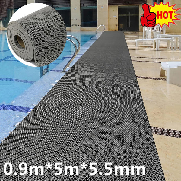 Drainage Non-slip Mat Pool Flooring Mat Swimming Pool PVC Splash Matting 5m*0.9m