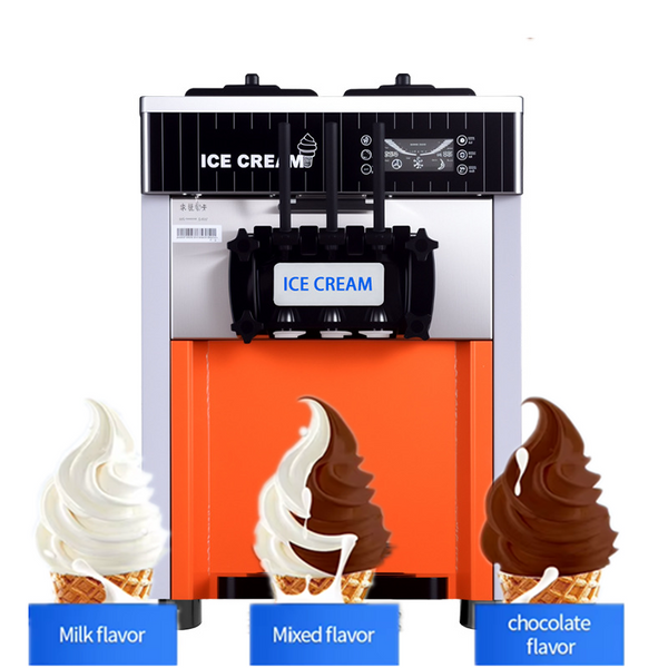 Countertop Soft Serve Commercial Ice Cream Machine 2300W 3 Flavors Machine
