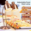Food Heat Lamp 2 Head Stainless Steel Commercial Food Warmer Lamp 540° Rotation