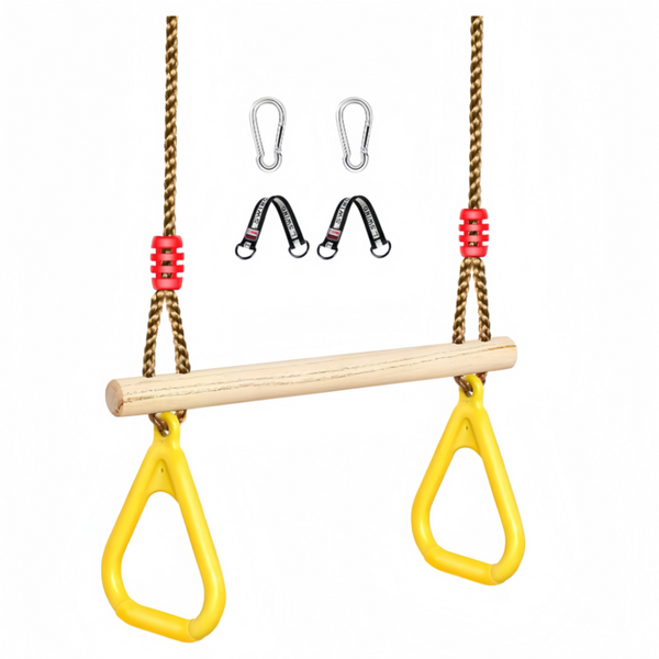 Wooden Swing Children's Swing with Adjustable Rope Swing Set Indoor & Outdoor