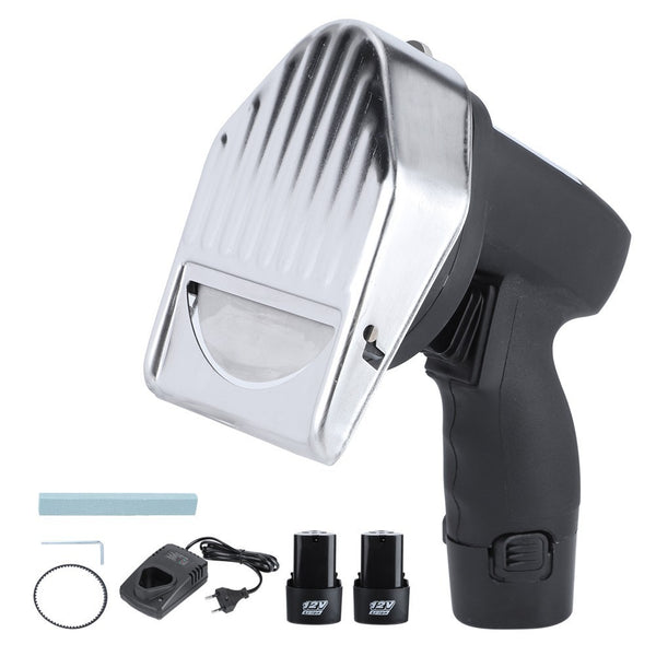80W Electric Cordless Kebab Meat Slicer Doner Shawarma Gyros Cutting 2 Battery