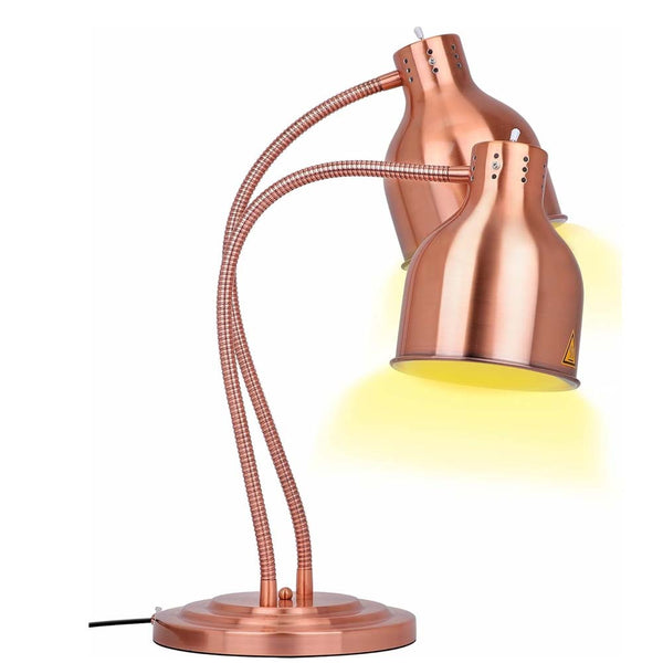 Food Heat Lamp 2 Head Stainless Steel Commercial Food Warmer Lamp 540° Rotation