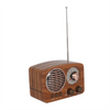 Portable AM FM Radio | Mains/Rechargeable Battery | Wood Effect | Retro Style