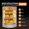 3-Tier Commercial Food Warmer Display 30-80℃ Hot Dog Pizza Showcase Cabinet 800W