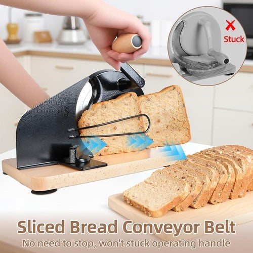 Manual Bread Slicer for Sourdough & Crusty Artisan Breads Adjustable Blade