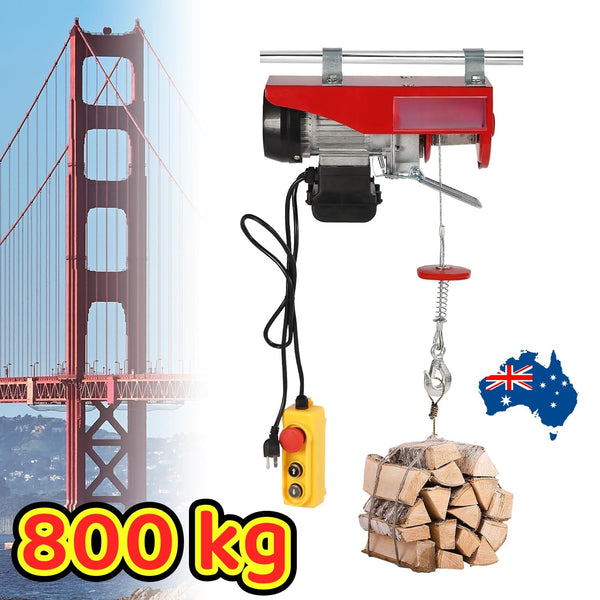 800kg Electric Hoist Winch 10m/min Electric Lift with Remote Control  Rope Tool