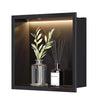 Stainless Steel Shower Niche 320x320mm Singel Shelf Wall-inserted Niche w/ Light
