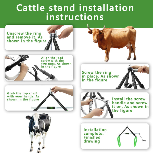Heavy-Duty Cattle Lifter Triangular Support Stand Up Assist Tool 3306lb Capacity