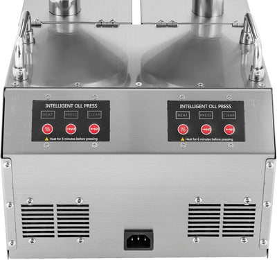 Electric Oil Press Machine 1500W Double Outlets Stainless Steel Oil Expeller AU
