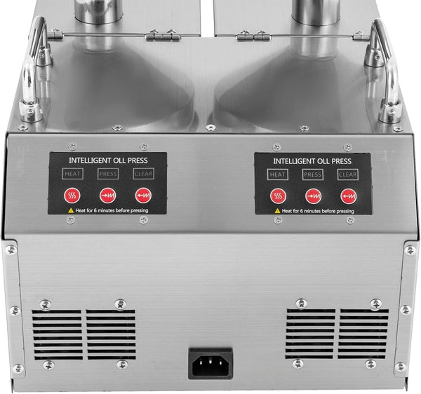 Electric Oil Press Machine 1500W Double Outlets Stainless Steel Oil Expeller AU