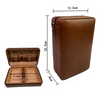 4-Finger Cigar Humidor Travel Cigar Case Holder Storage Wood Leather Box Gift AU