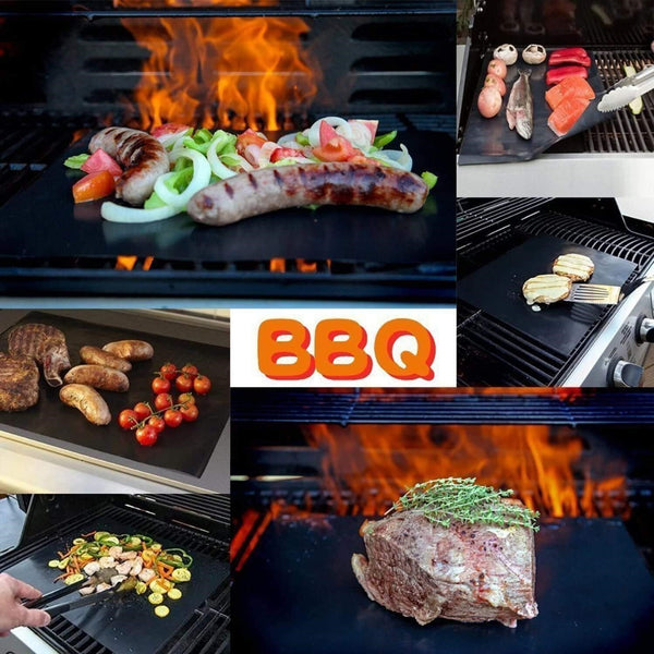 5Pcs/set Reusable BBQ Grill Mat Bake Cooking Sheet Non-Stick BBQ Pad