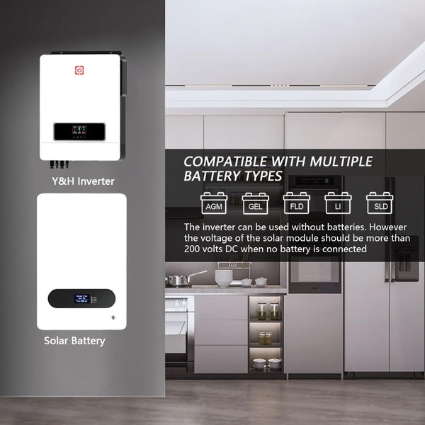 10.2KW On/Off Grid Solar Hybrid Inverter 160A Charge Controller PV Max 500V