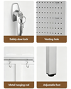 3-Tier Floor Stand Metal Storage Cabinet with Adjustable Shelf & Lock 138cm High