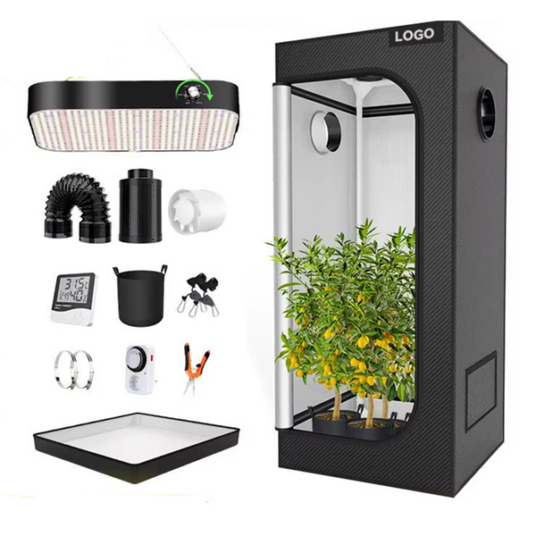 Hydroponics Grow Tent Full Spectrum LED Grow Light Kits Inline Fan Filter System