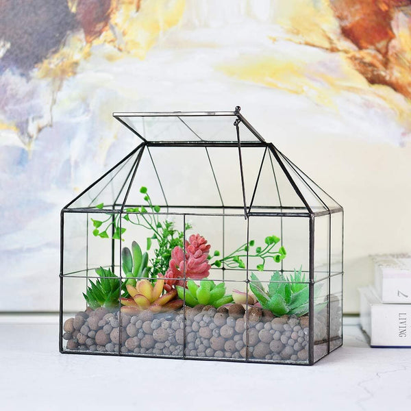 Glass Terrarium House Planter – Succulent Plant Glass Greenhouse with Lid AU