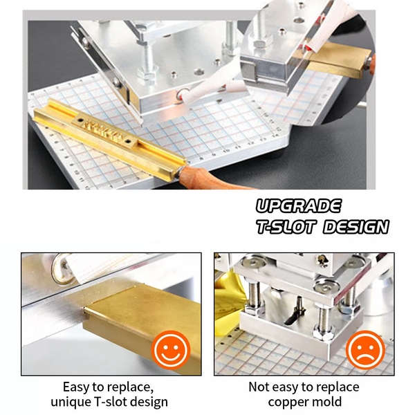 220V Hot Foil Press Stamping Machine Printer Manual Temperature Control Embosser
