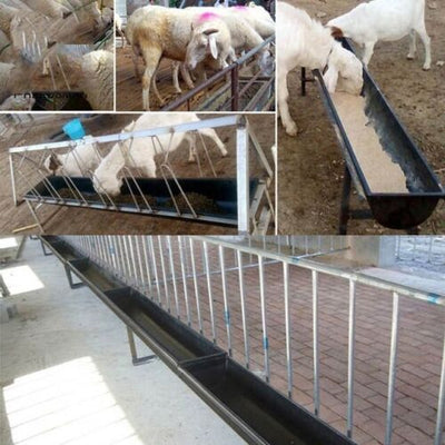1m Sheep Goat Cattle Water Feed Trough Livestock Farm Feeder Tray with Bracket